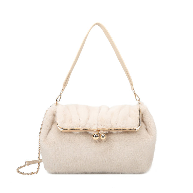 Sac épaule avec fourrure