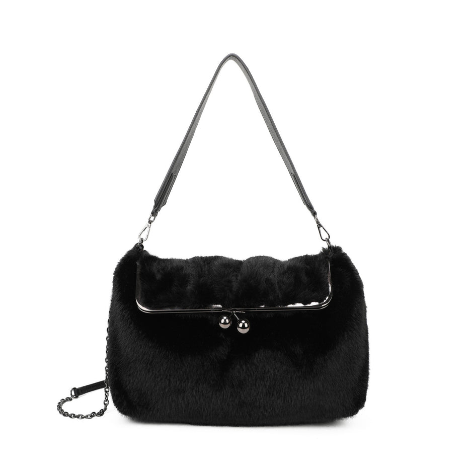 Sac épaule avec fourrure