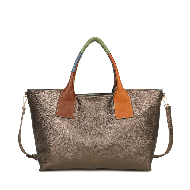 Sac shopper avec anse colorée