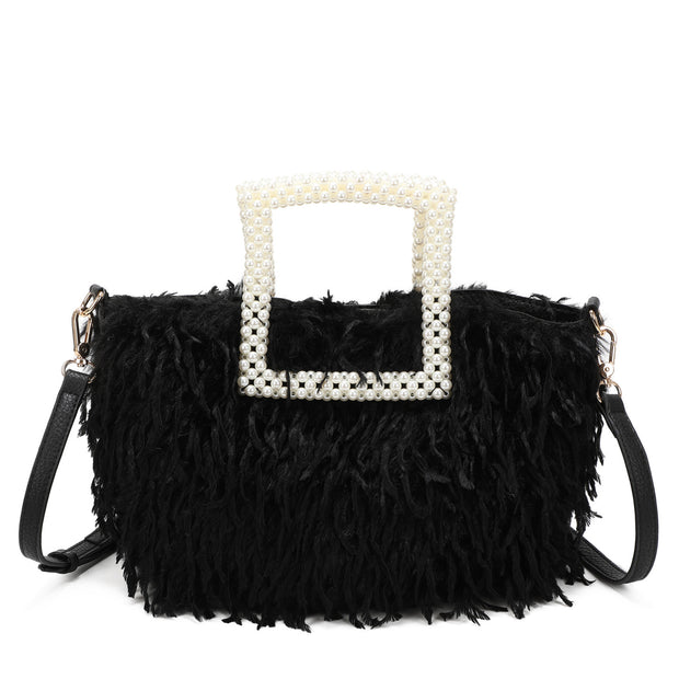 Sac shopper avec anse en perles