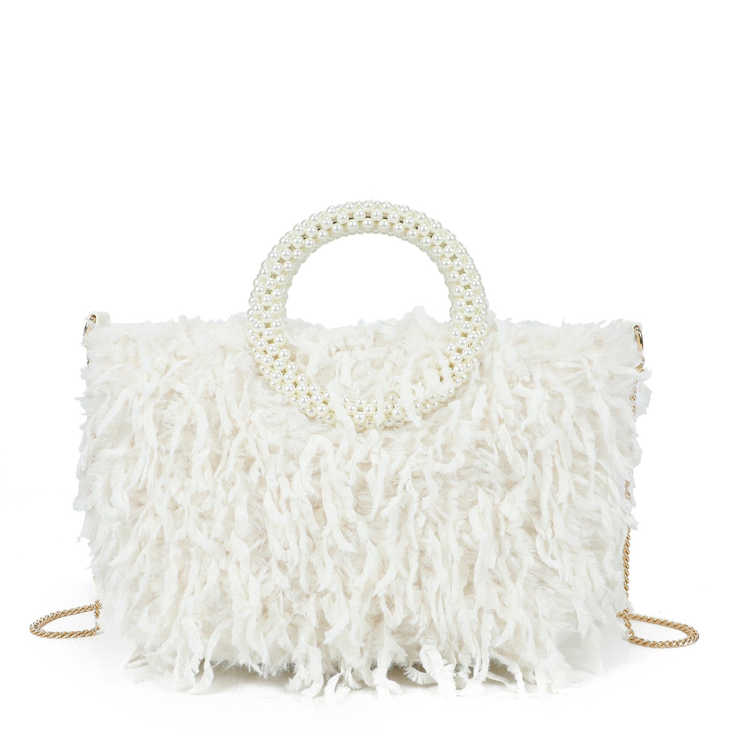 Sac shopper avec anse en perles