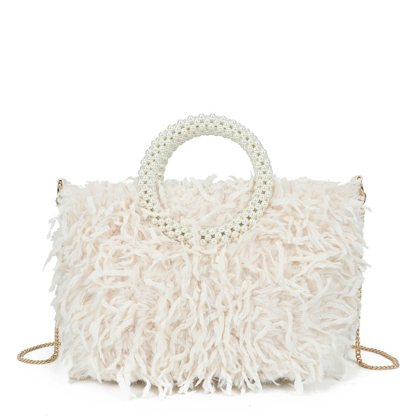 Sac shopper avec anse en perles