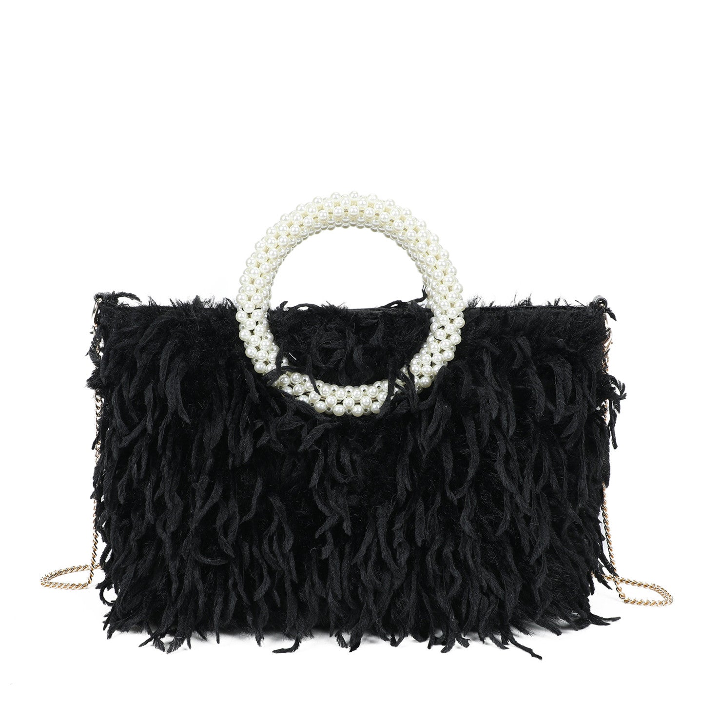 Sac shopper avec anse en perles