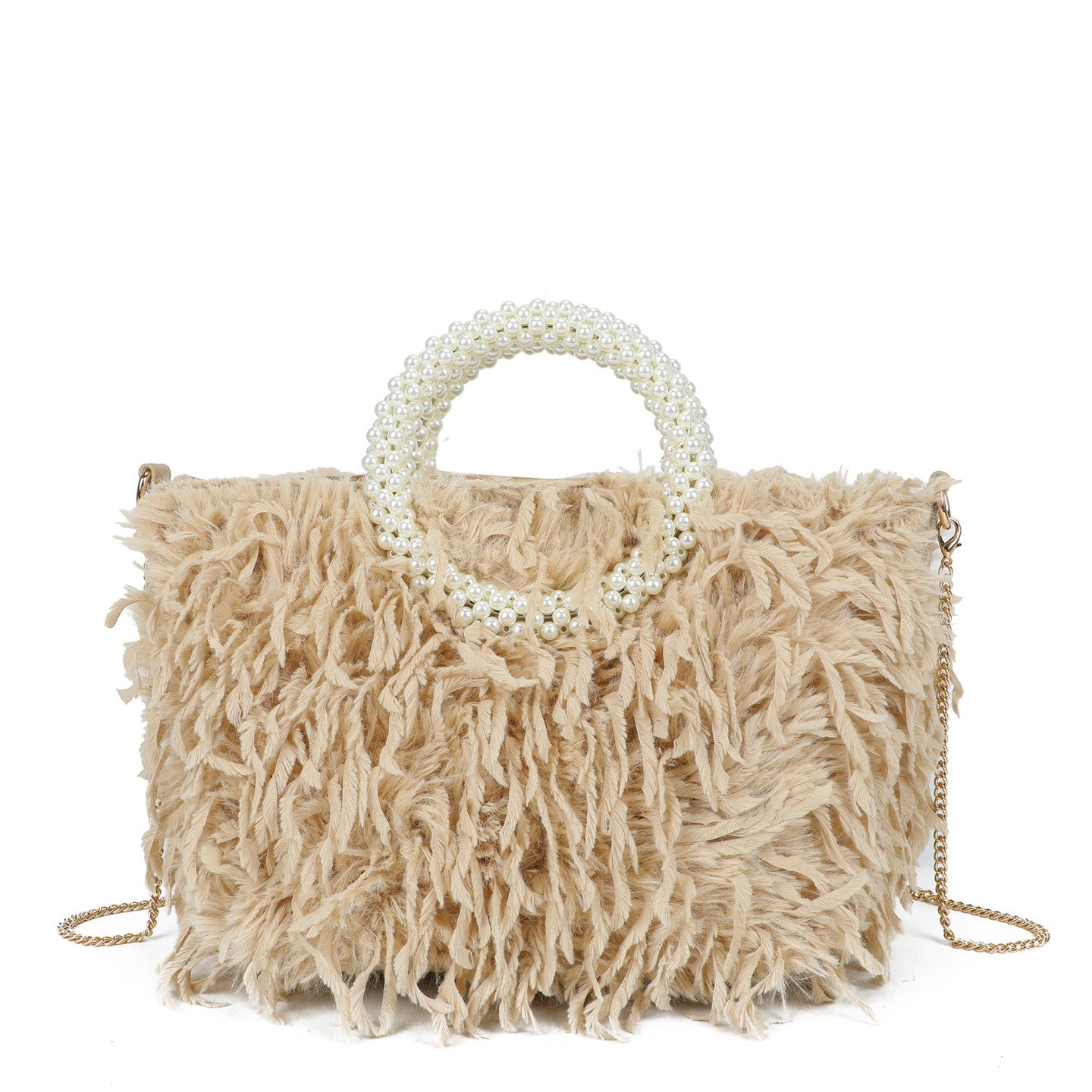 Sac shopper avec anse en perles