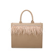 Sac Shopper avec brillants et plumes