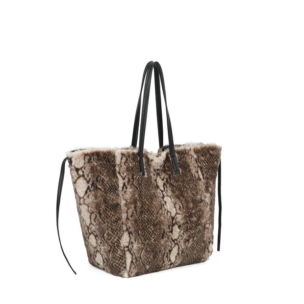 Sac Shopper avec fourrure et imprimé animal