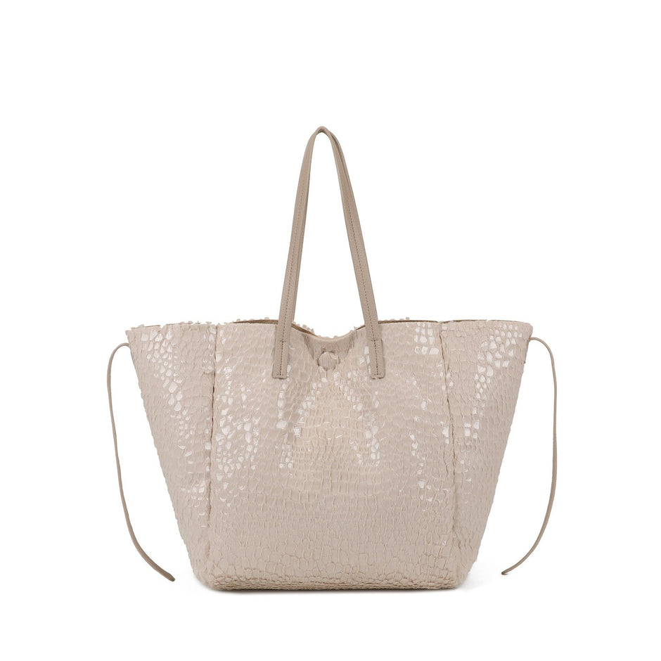 Sac Shopper avec fourrure et vernis