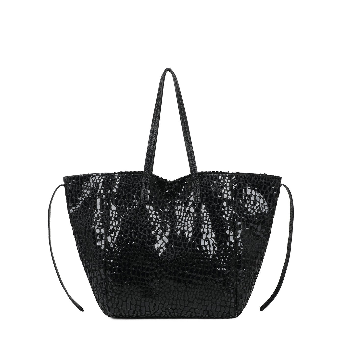 Sac Shopper avec fourrure et vernis