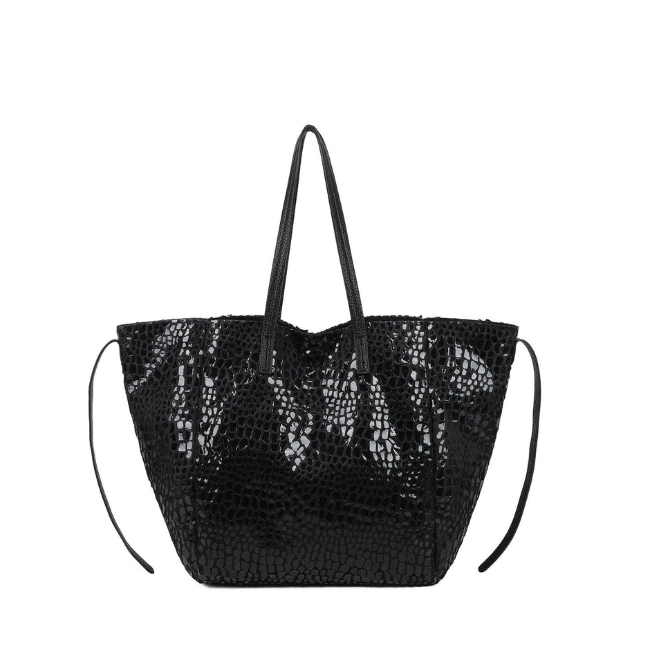 Sac Shopper avec fourrure et vernis