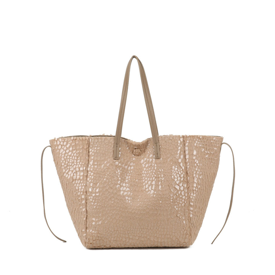 Sac Shopper avec fourrure et vernis