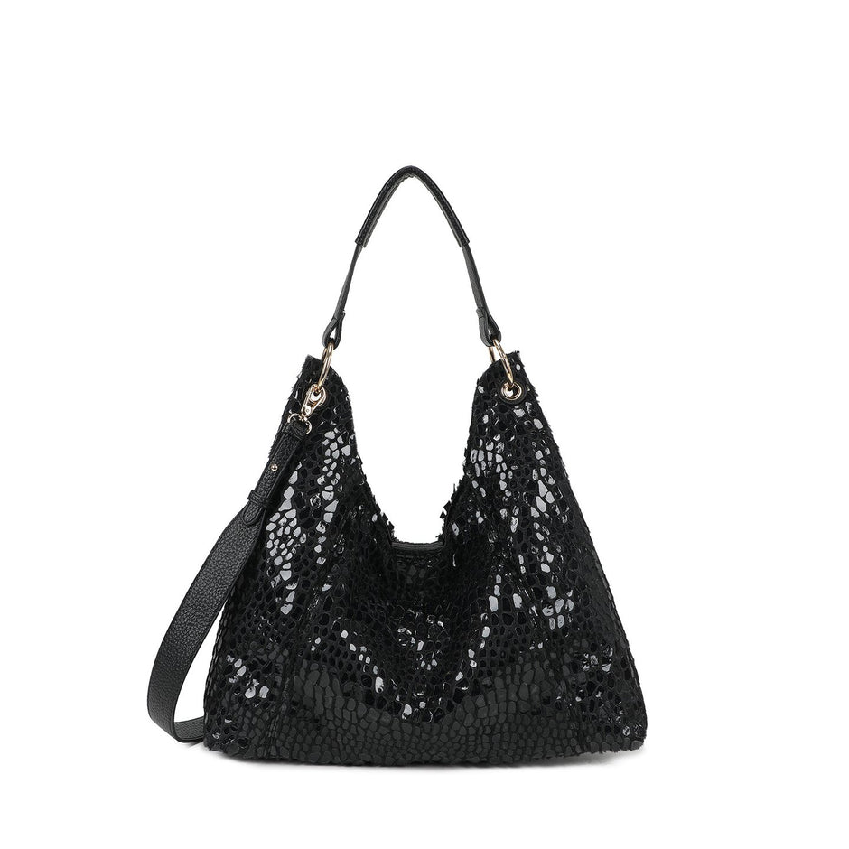 Sac Shopper avec fourrure et vernis