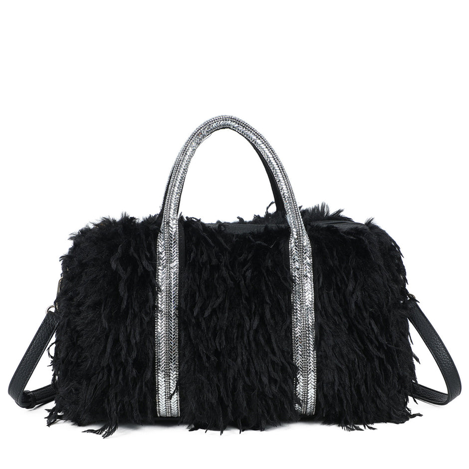 Sac shopper avec fourrure