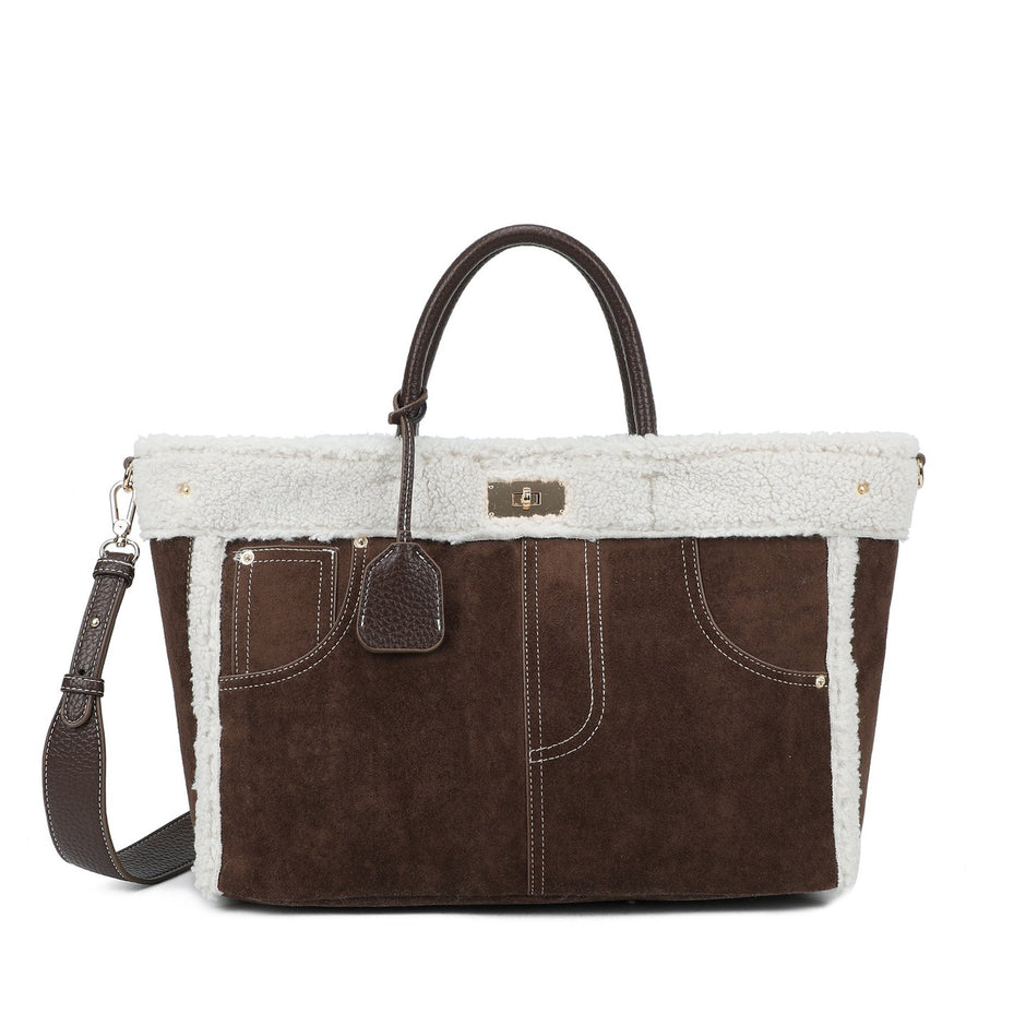 Sac Shopper avec fourrure
