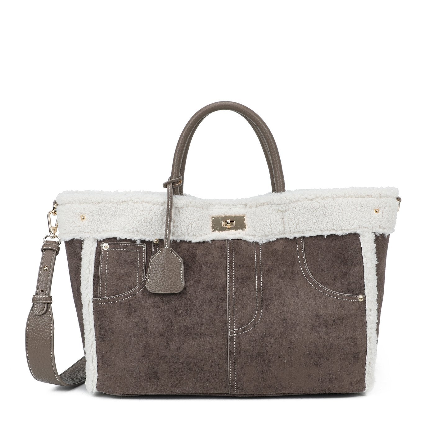 Sac Shopper avec fourrure