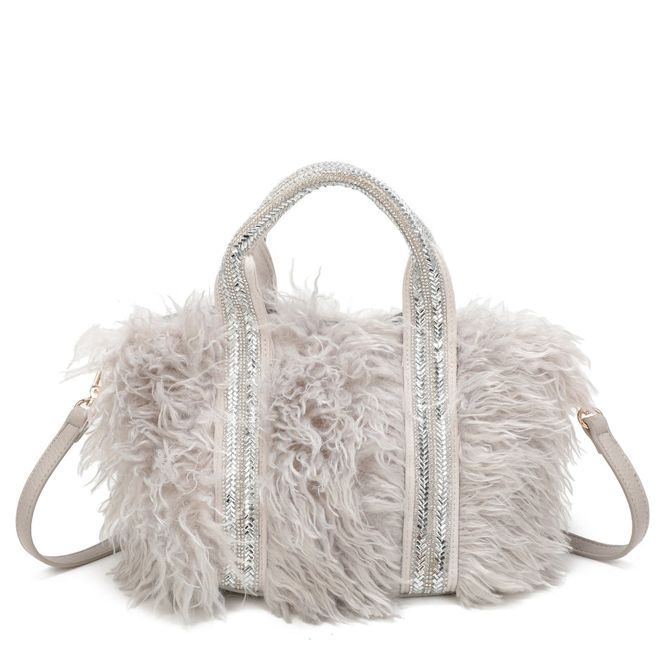 Sac shopper avec fourrure