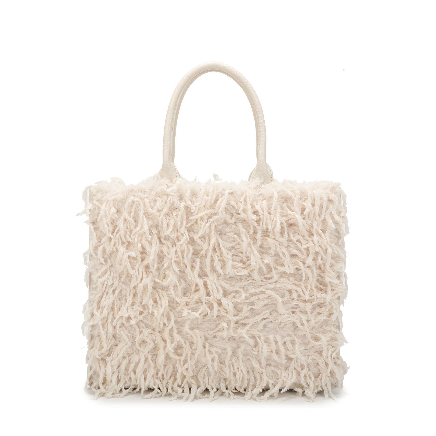 Sac Shopper avec poils et plumes
