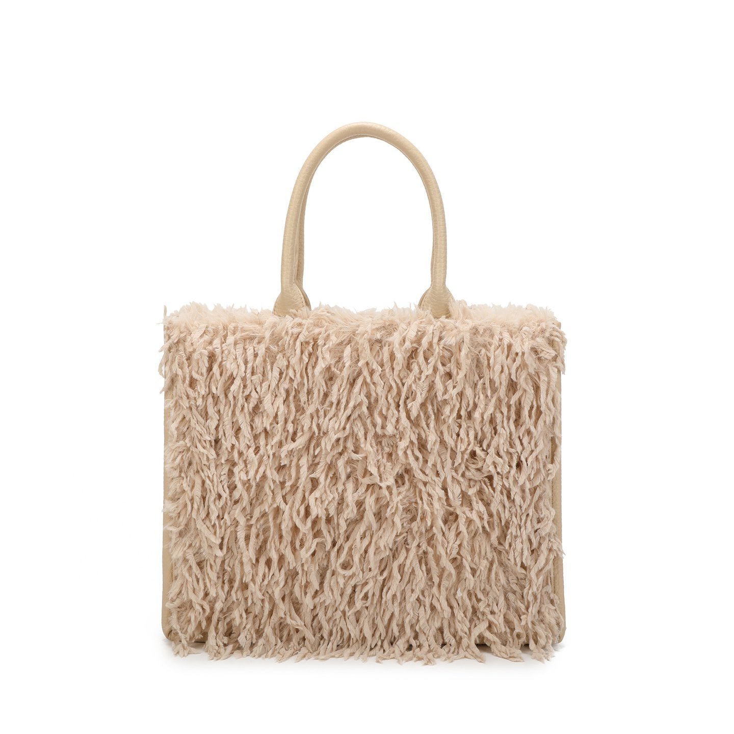 Sac Shopper avec poils et plumes