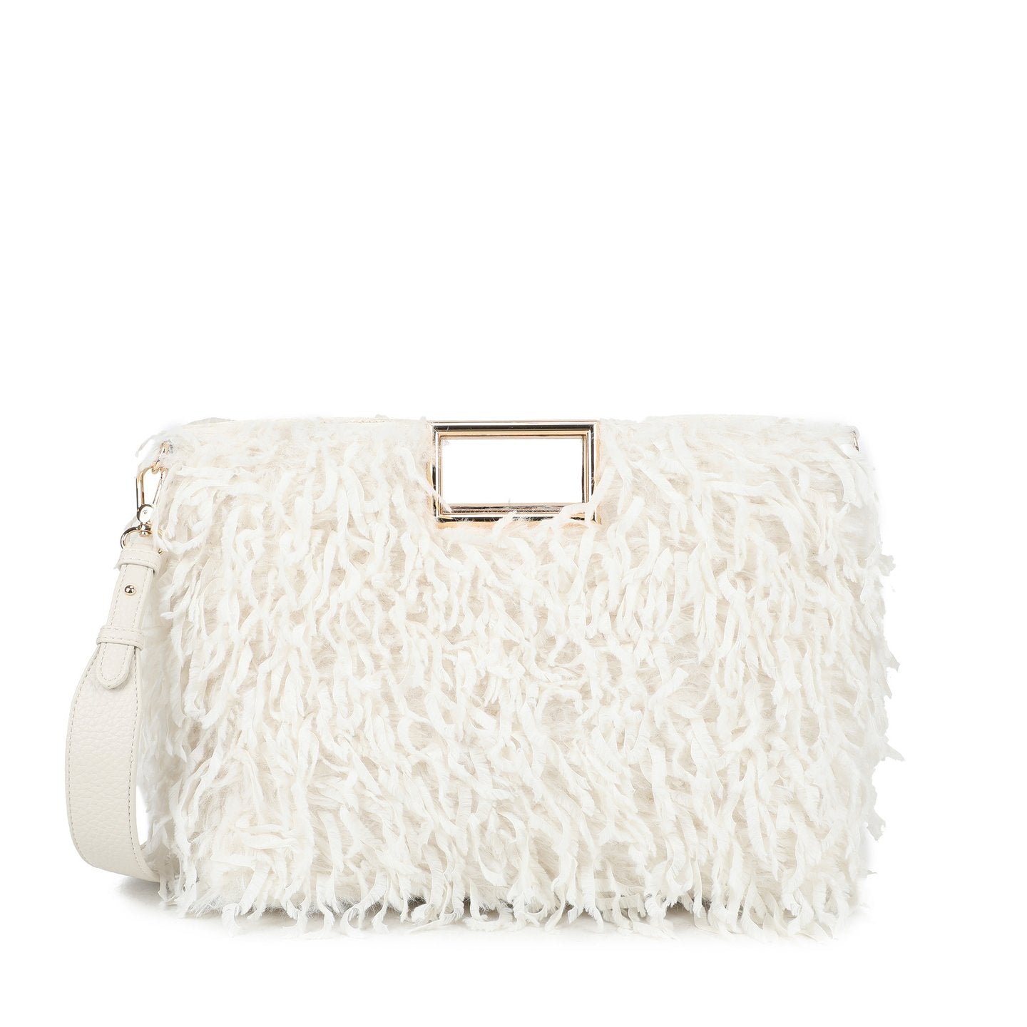 Sac Shopper avec poils et plumes