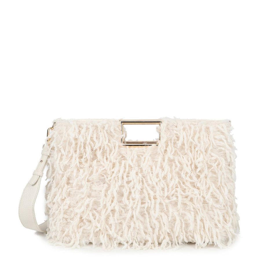 Sac Shopper avec poils et plumes