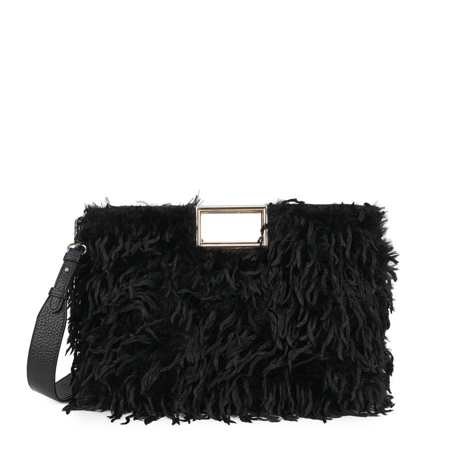 Sac Shopper avec poils et plumes