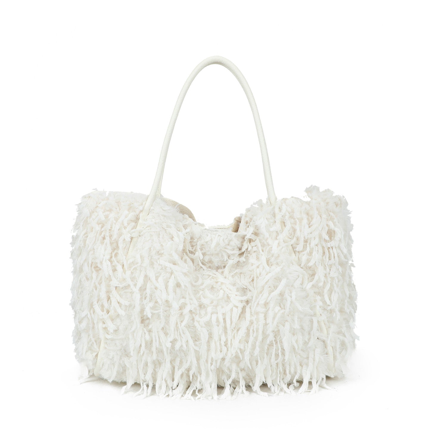 Sac shopper en fourrure avec anse longue
