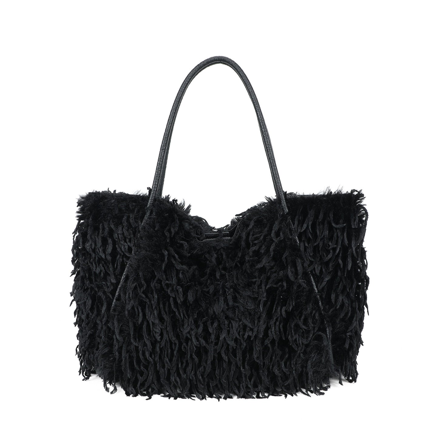 Sac shopper en fourrure avec anse longue