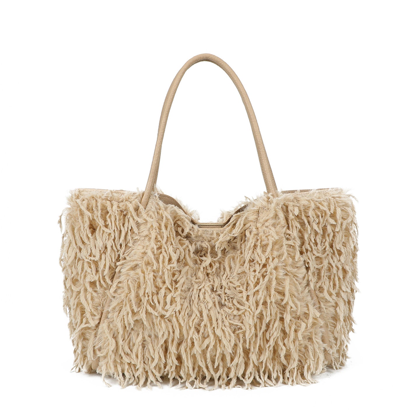 Sac shopper en fourrure avec anse longue