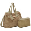 Sac shopper en fourrure avec boucle