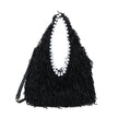 Sac shopper en fourrure et perles