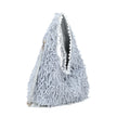 Sac shopper en fourrure et perles