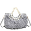 Sac shopper en fourrure et perles