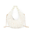 Sac shopper en fourrure et perles