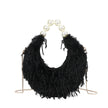 Sac shopper en fourrure et perles