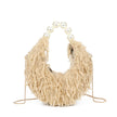 Sac shopper en fourrure et perles