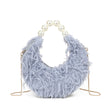 Sac shopper en fourrure et perles