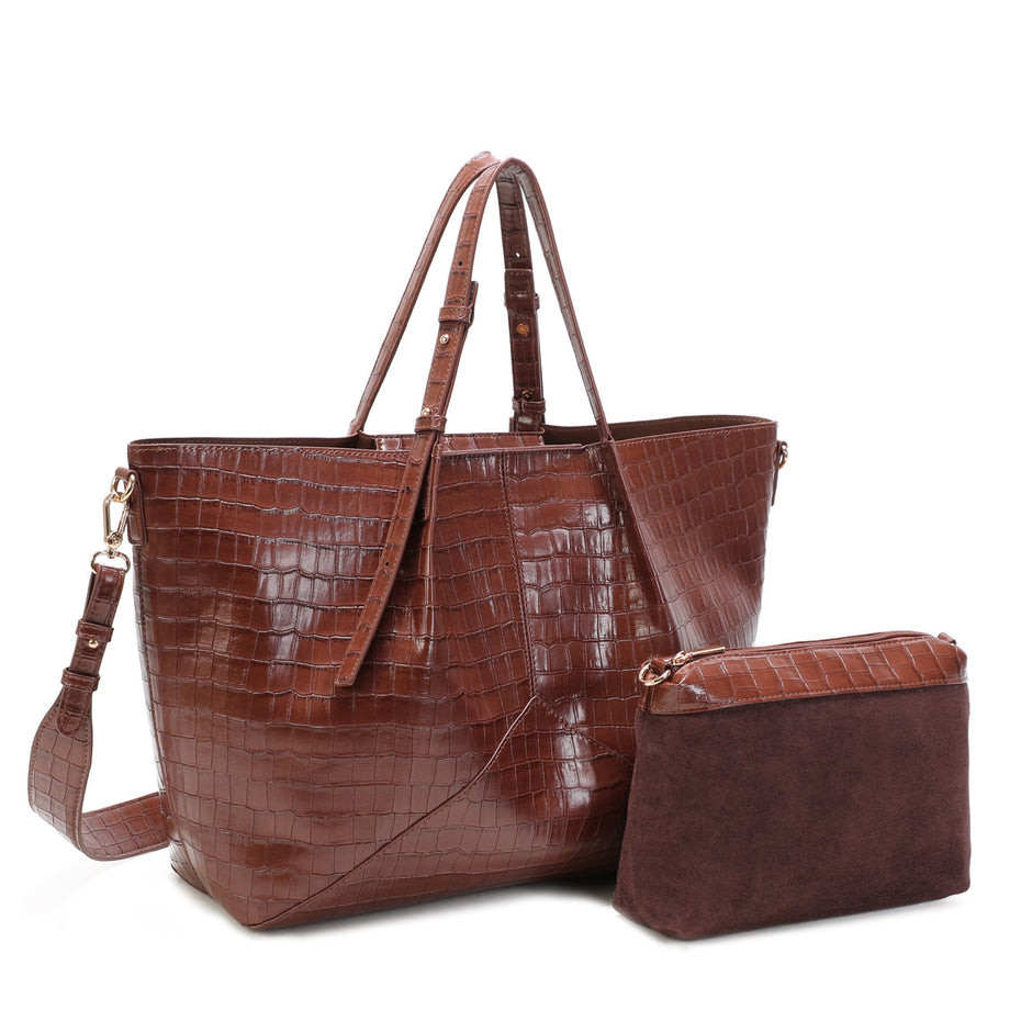 Sac shopper texture croco