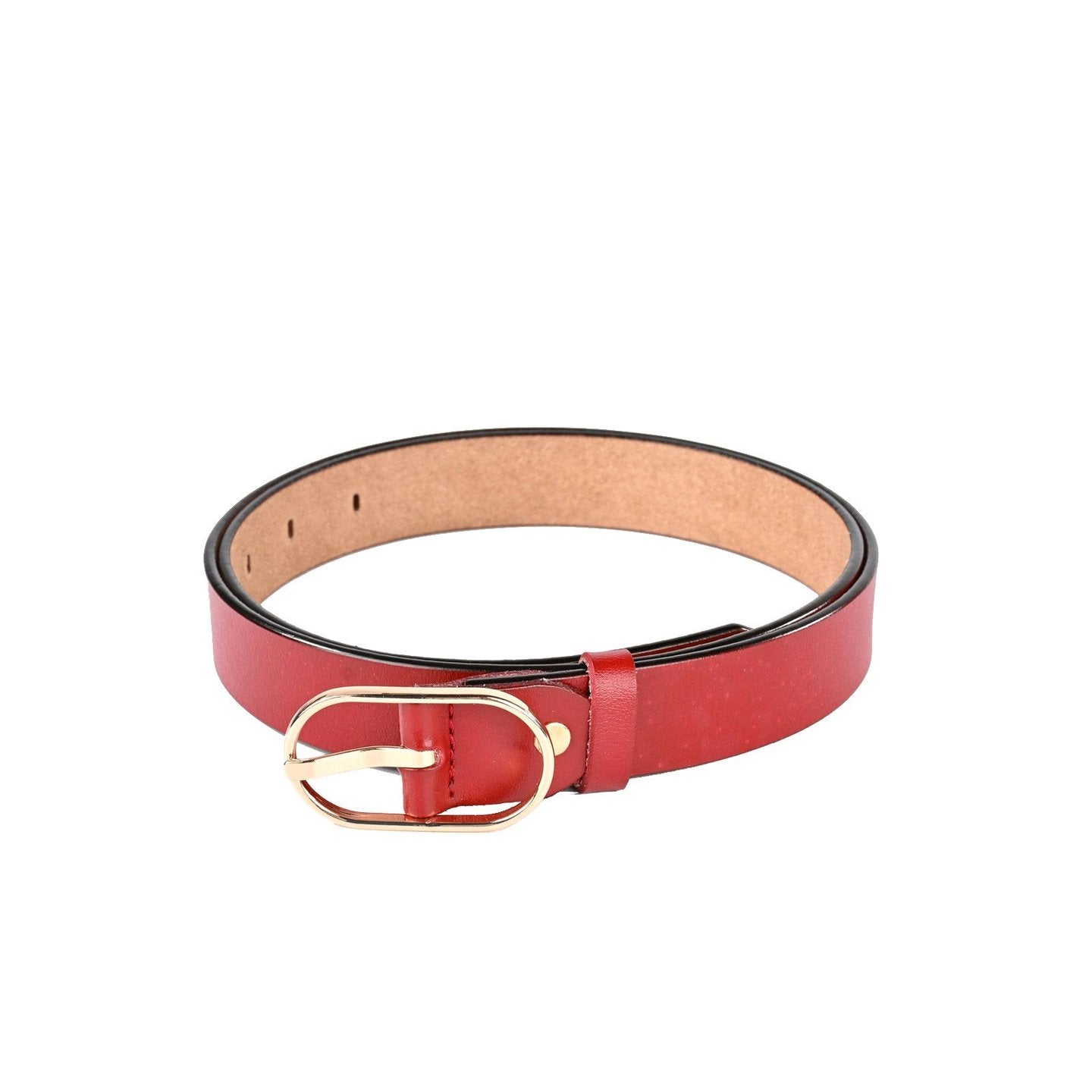 Ceinture de femme boucle ovale rouge