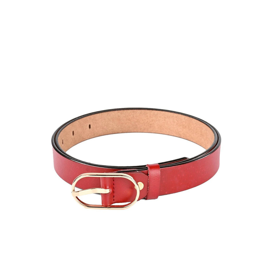 Ceinture de femme boucle ovale rouge