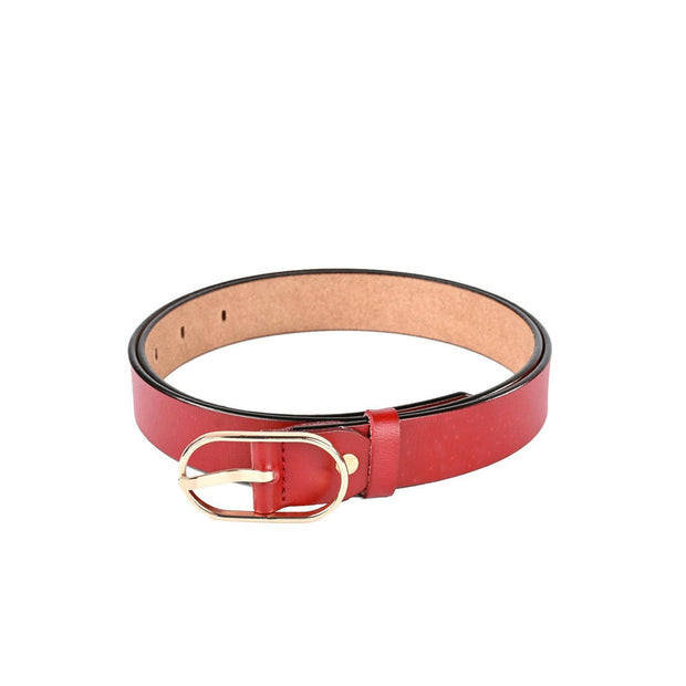 Ceinture de femme boucle ovale rouge