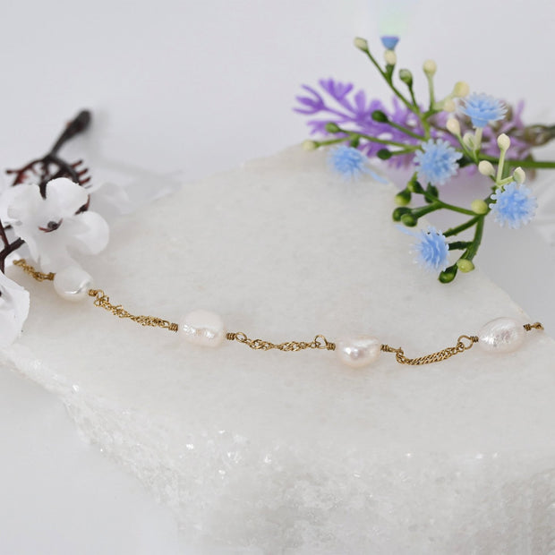 Bracelet Alba en acier mince perles