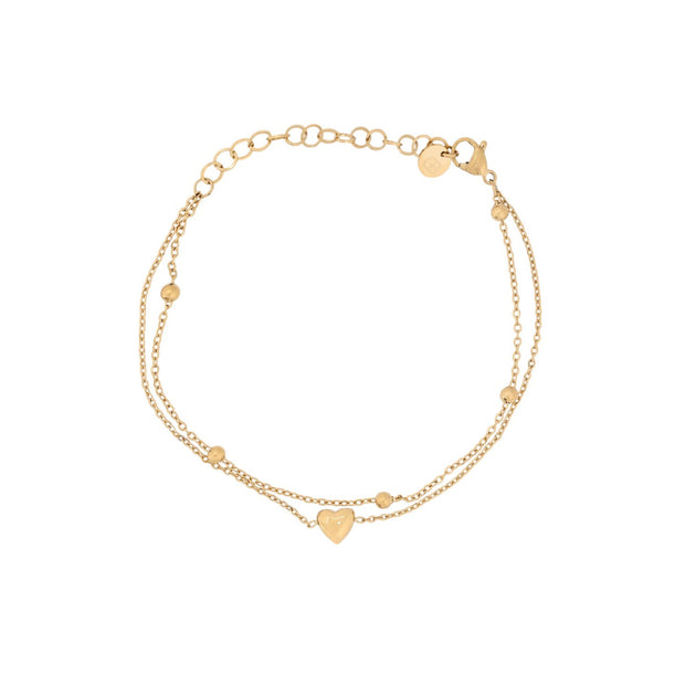 Bracelet Alba en acier avec coeur et boules