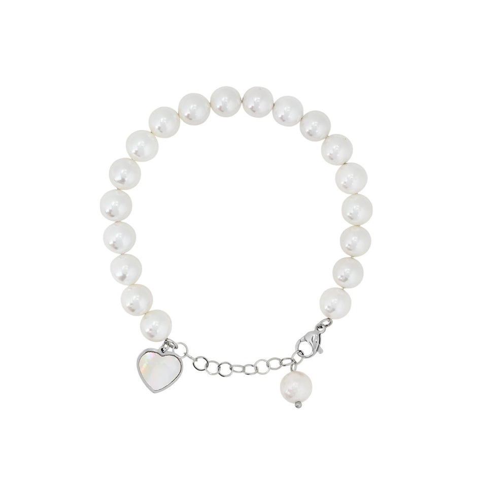 Bracelet Esmée acier coeur avec nacre