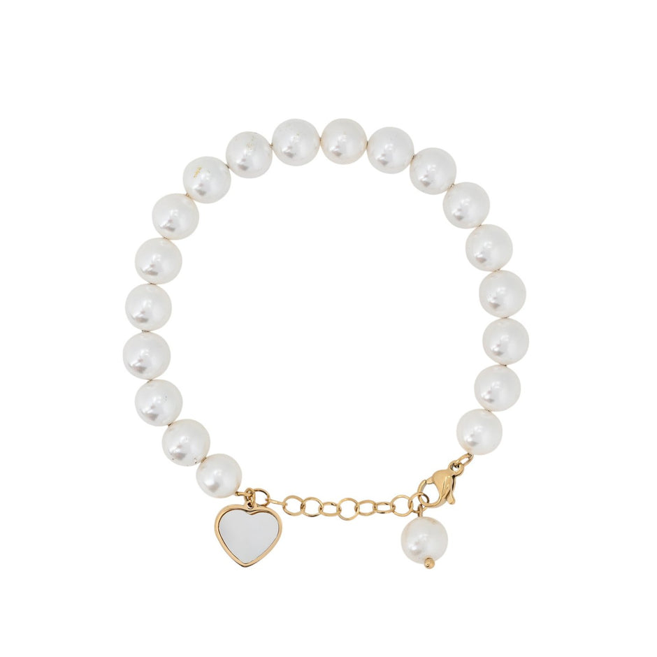 Bracelet Esmée acier coeur avec nacre