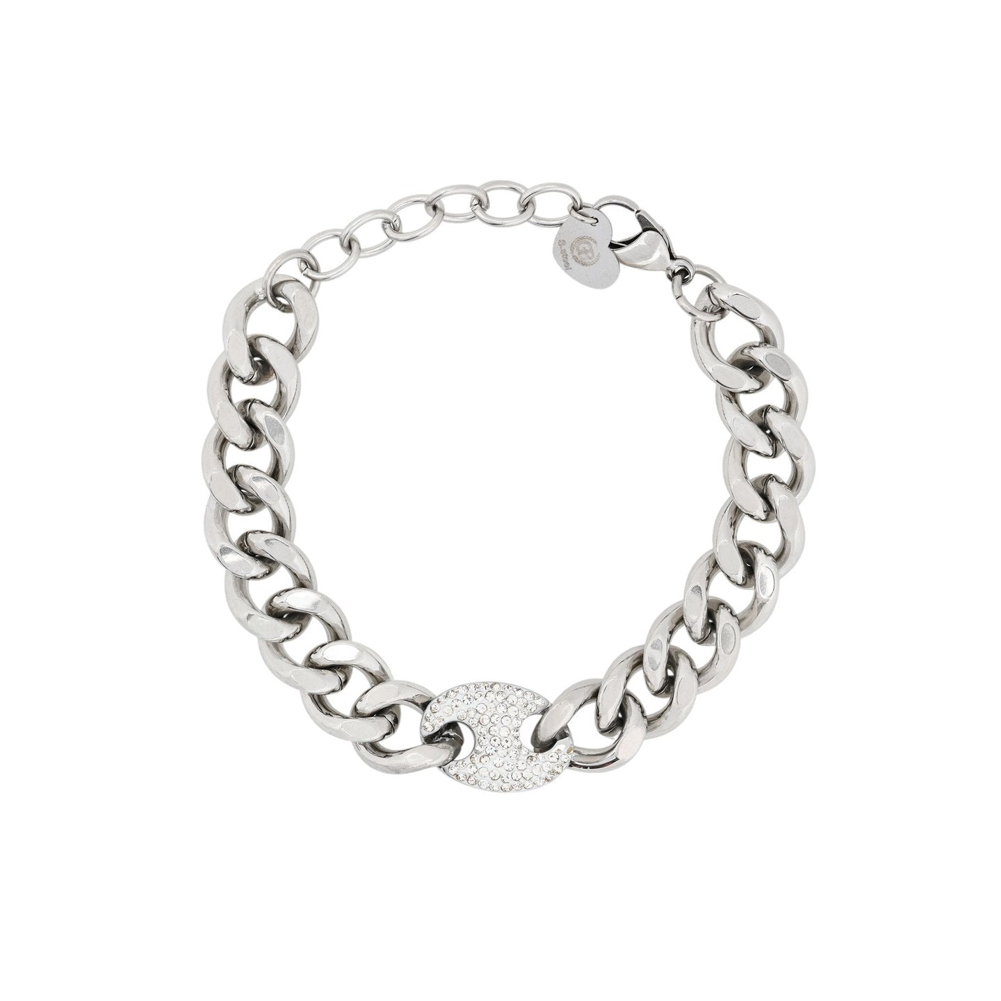 Bracelet Esmée acier maille et brilliants