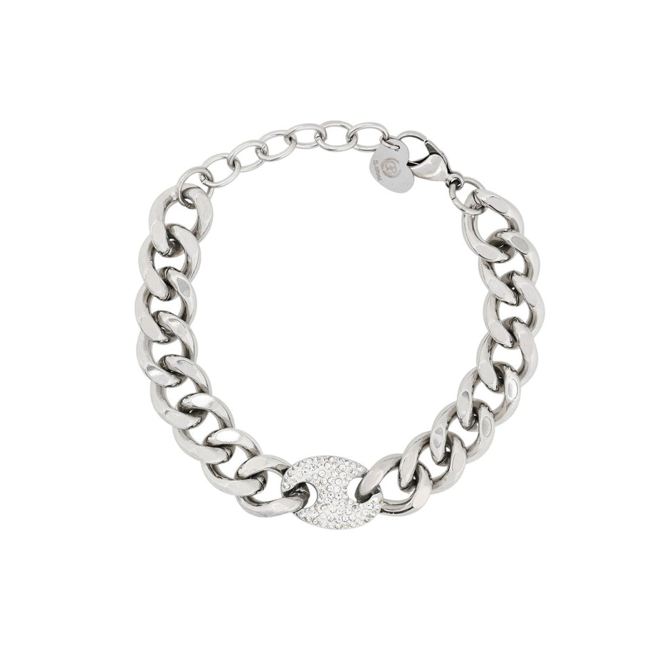 Bracelet Esmée acier maille et brilliants