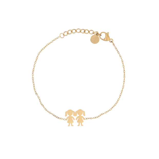 Bracelet Alba en acier avec deux filles