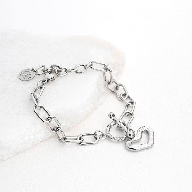 Bracelet Esmée en acier liens avec cœur