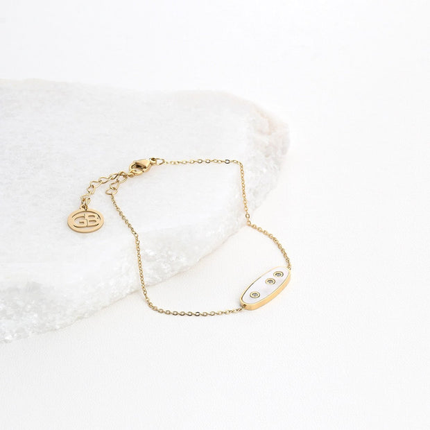 Bracelet Alba en acier trois brillantes