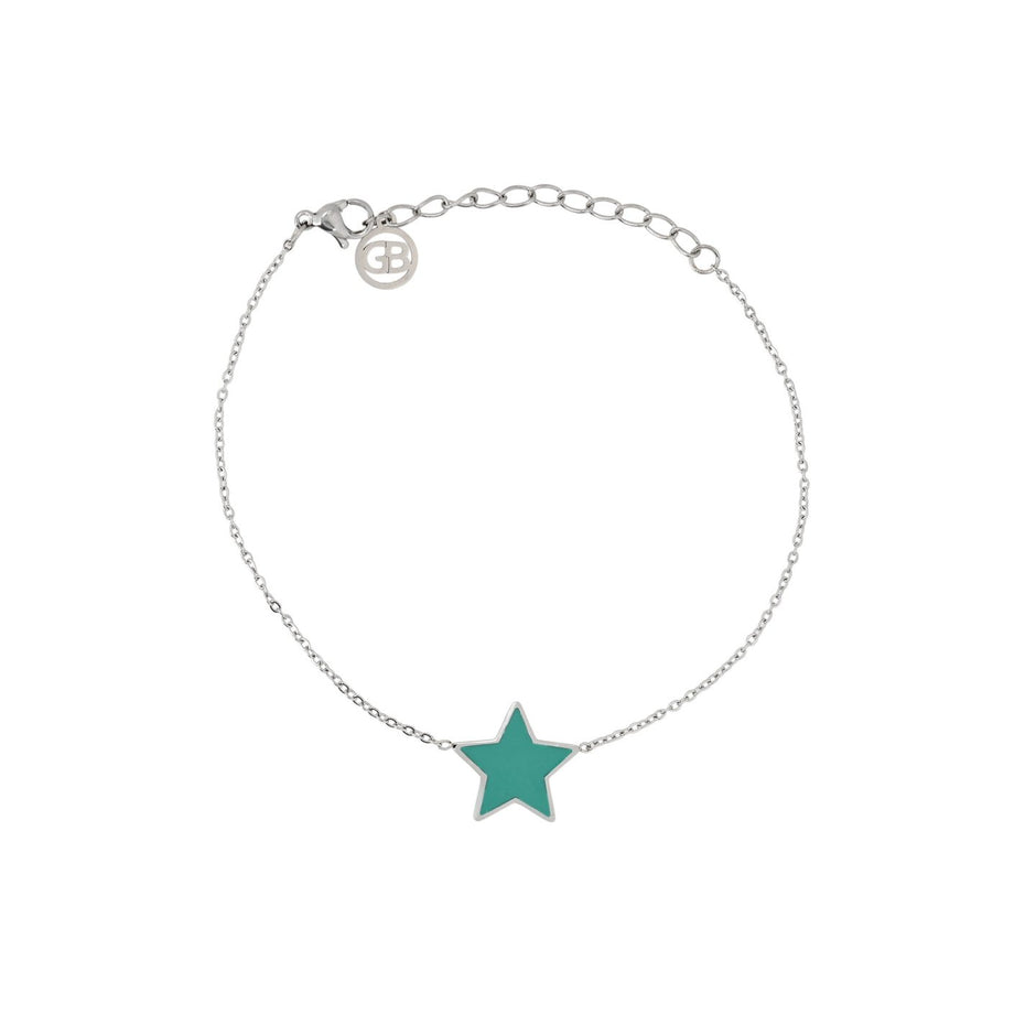 Bracelet Alba en acier étoile vert