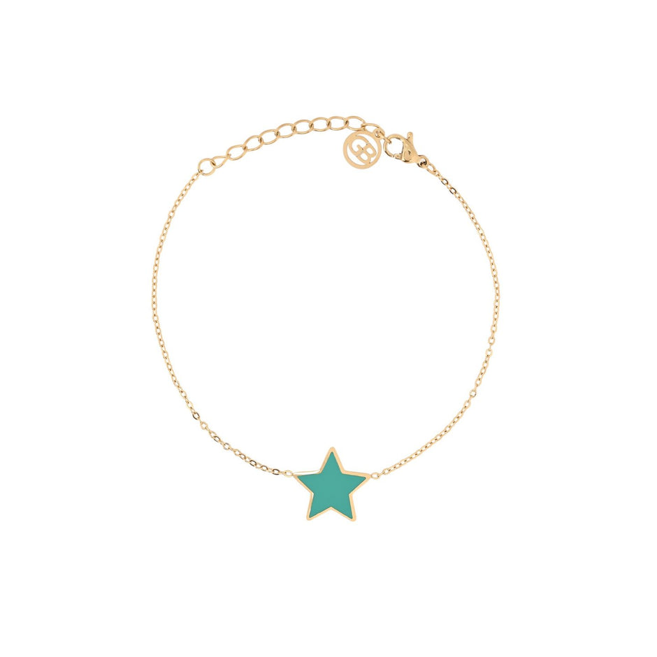Bracelet Alba en acier étoile vert